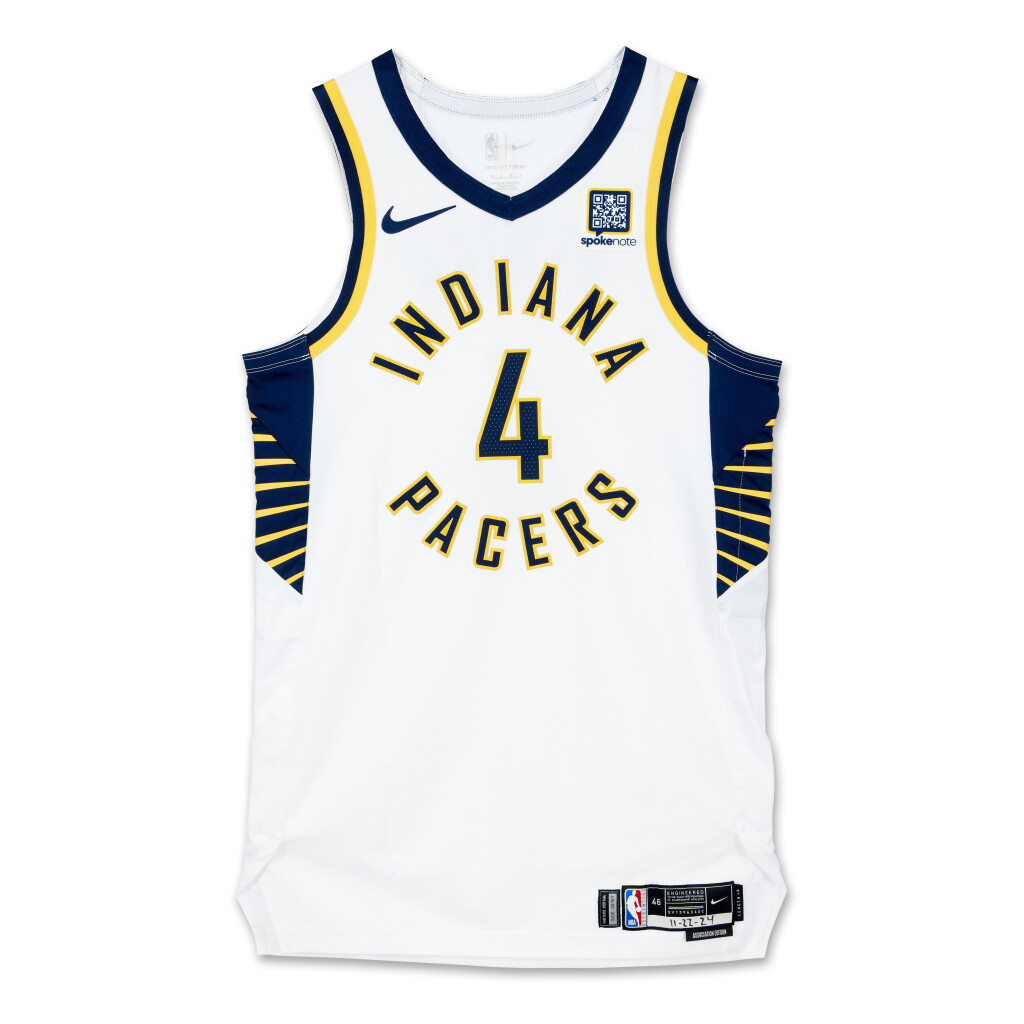 View full screen - View 1 of Lot 86. Tristen Newton Indiana Pacers 2024-2025 Emirates NBA Cup Game Worn Association Edition Jersey .