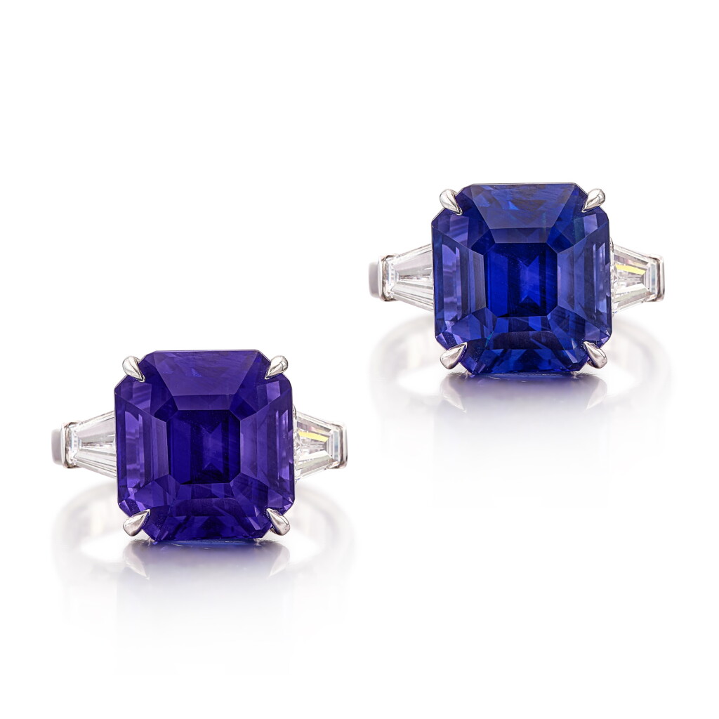 View full screen - View 1 of Lot 267. Colour-Change Sapphire and Diamond Ring | 12.45克拉 天然「斯里蘭卡 」未經加熱變色藍寶石 配 鑽石 戒指.