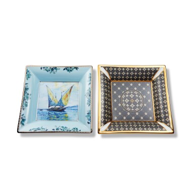 View full screen - View 1 of Lot 8179. Porcelain de Limoges | A set of two commemorative Limoges porcelain and enamel dishes, Circa 2015 and 2021 | 百達翡麗 | Porcelain de Limoges | 一套二件利摩日陶瓷及琺瑯擺飾盤,約2015年及2021年製.