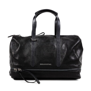 View full screen - View 1 of Lot 63. A black leather handbag, Karl Lagerfeld .