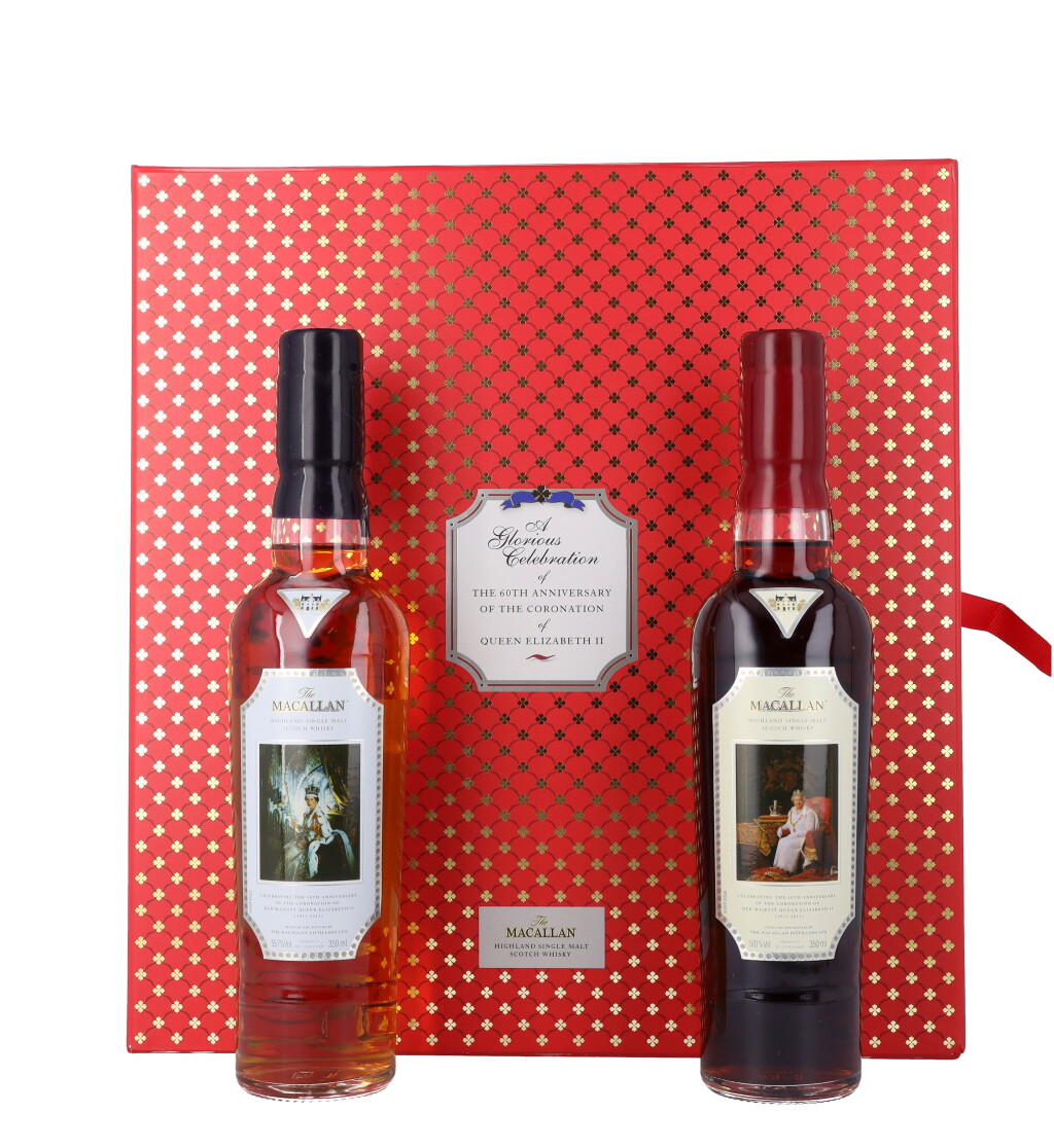 View full screen - View 1 of Lot 5018. The Macallan 60th Anniversary of Queen Elizabeth II Coronation 58.1 abv NV (2 BT35).