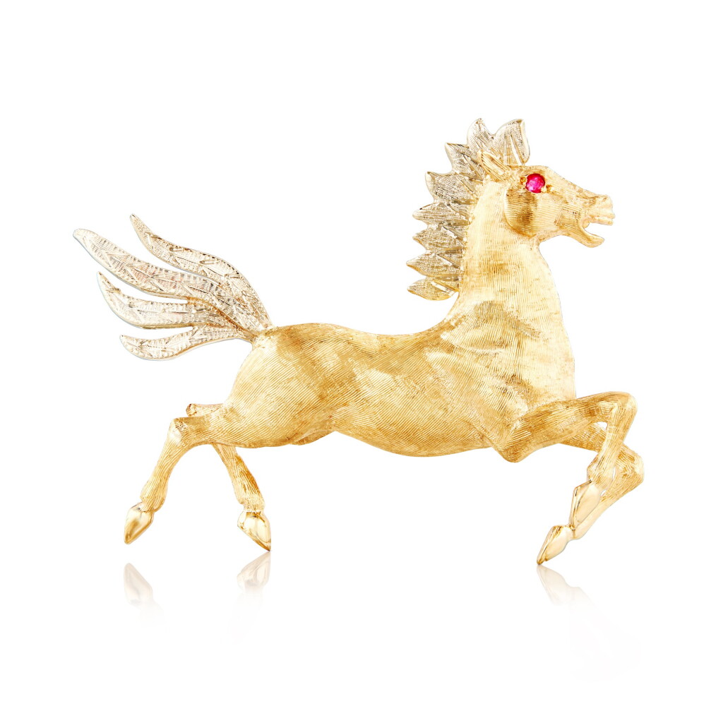 View full screen - View 1 of Lot 1621. Gold and Ruby Brooch | 蒂芙尼 | K金 配 紅寶石 胸針.