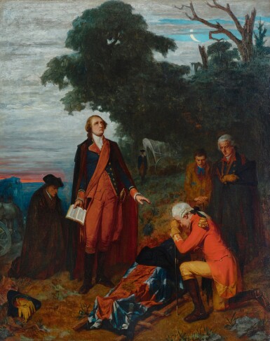 View full screen - View 1 of Lot 10. George Washington Reading the Burial Service Over the Body of Braddock.
