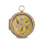 A gilt-metal pair cased astronomical verge watch with indications for day, date, month, phase and age of the moon and periods of the day Circa 1700