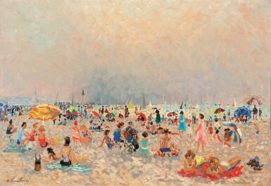 View full screen - View 1 of Lot 321. Scène de plage de Trouville.
