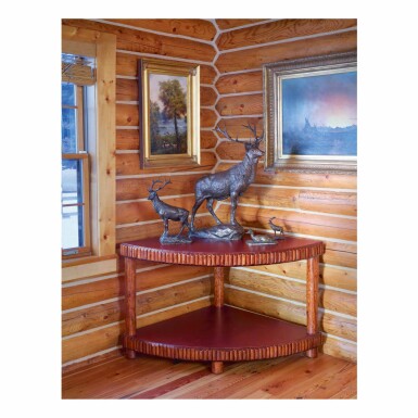 View full screen - View 1 of Lot 229. THOMAS MOLESWORTH | TWO-TIER CORNER TABLE.