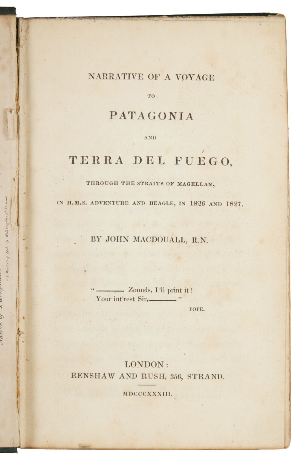 View full screen - View 1 of Lot 86. (Darwin, Charles) — John MacDouall | The Brooke-Hitching copy of a rare first-hand account.