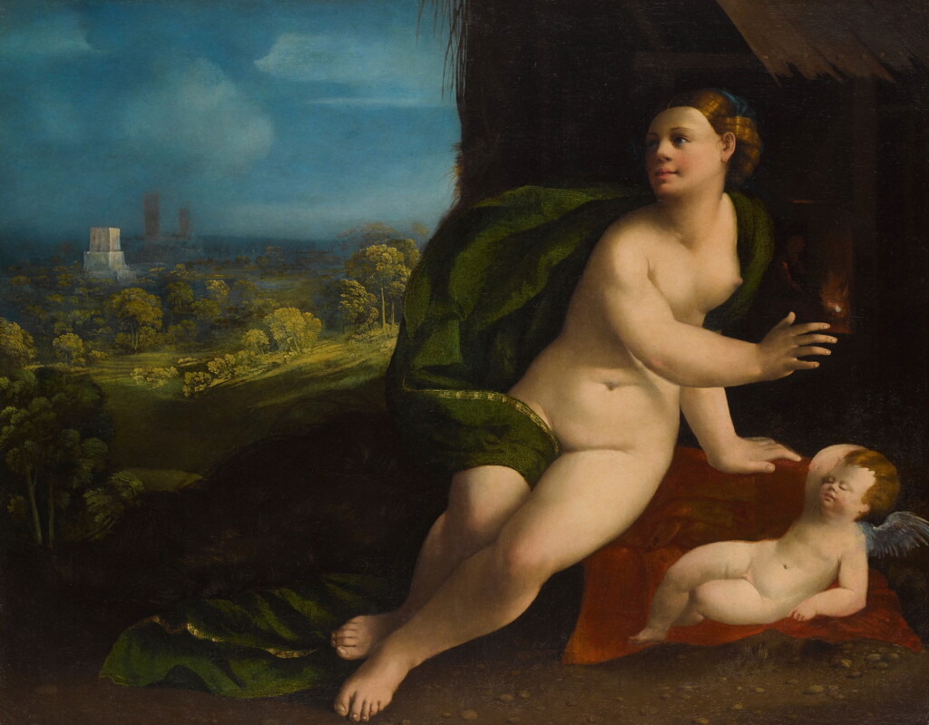 View full screen - View 1 of Lot 126. Venus and Cupid in a landscape.