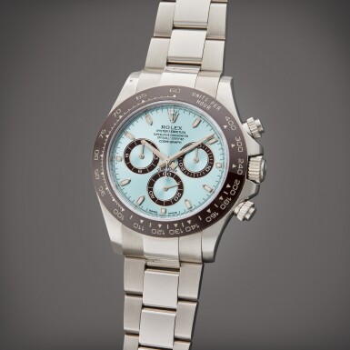 View full screen - View 1 of Lot 23. Reference 116506 Daytona | A platinum automatic chronograph wristwatch with bracelet, Circa 2013.
