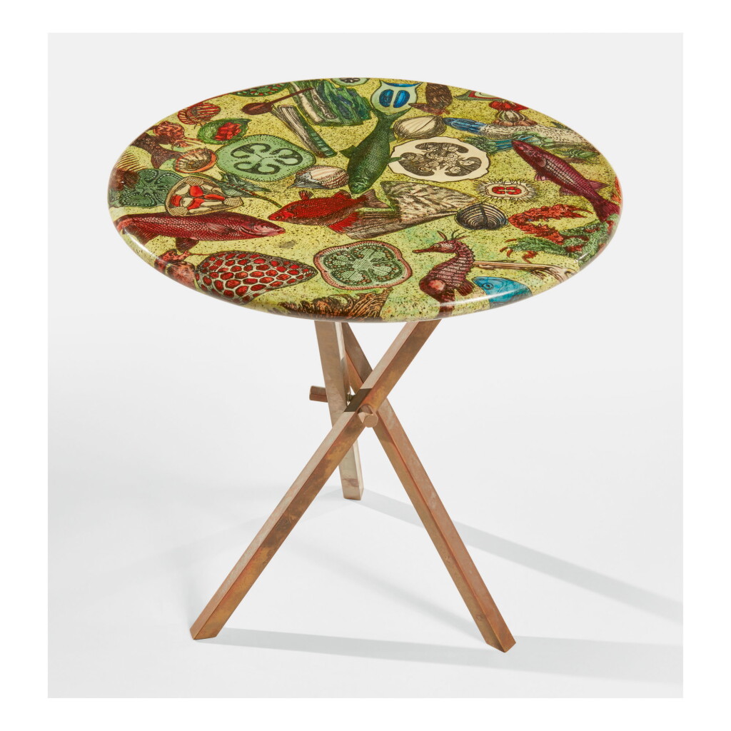 View full screen - View 1 of Lot 229. PIERO FORNASETTI | "FOSSILI" SIDE TABLE.