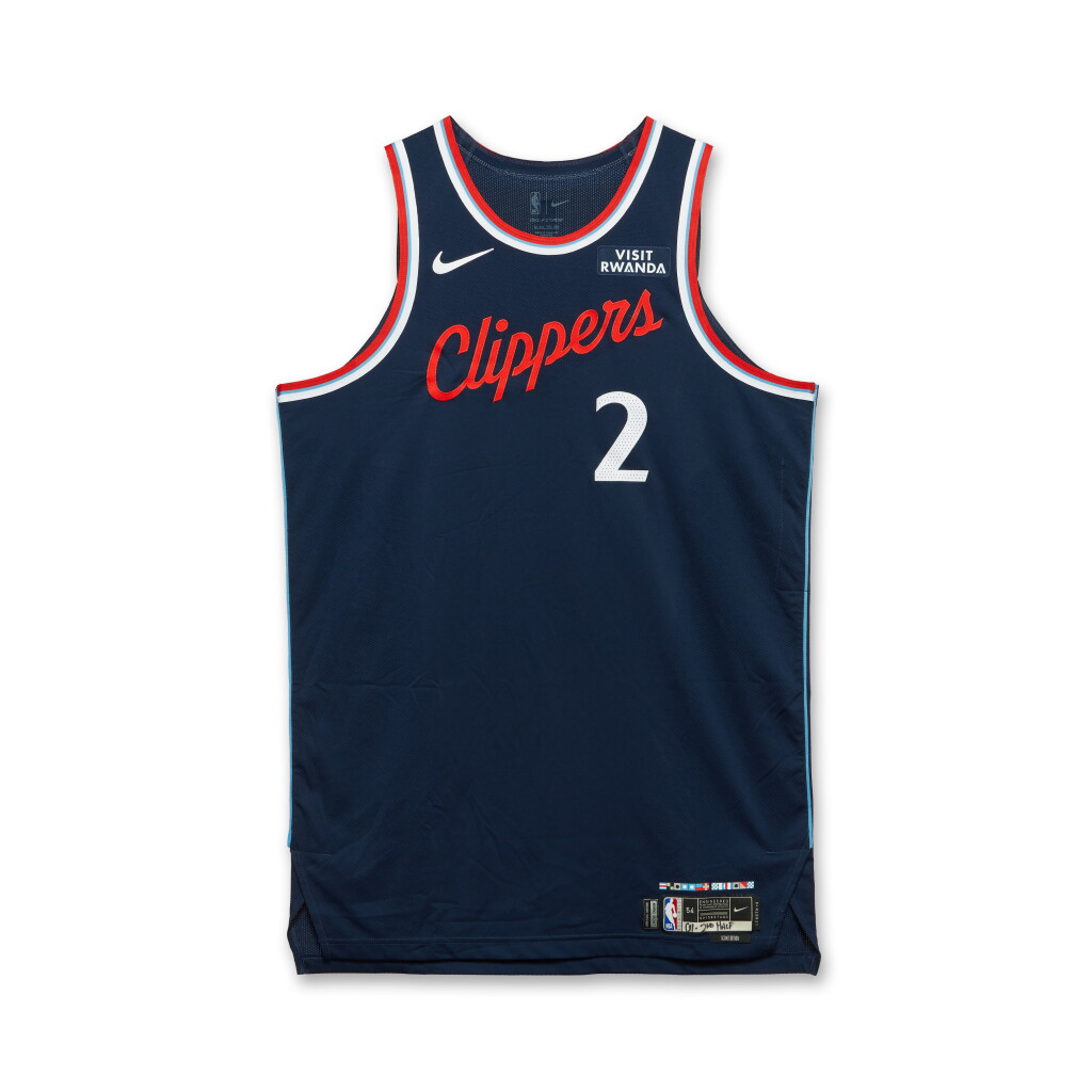 View full screen - View 1 of Lot 40. Kawhi Leonard Los Angeles Clippers 2025-2026 NBA Tip-Off Game Worn Icon Edition Jersey .