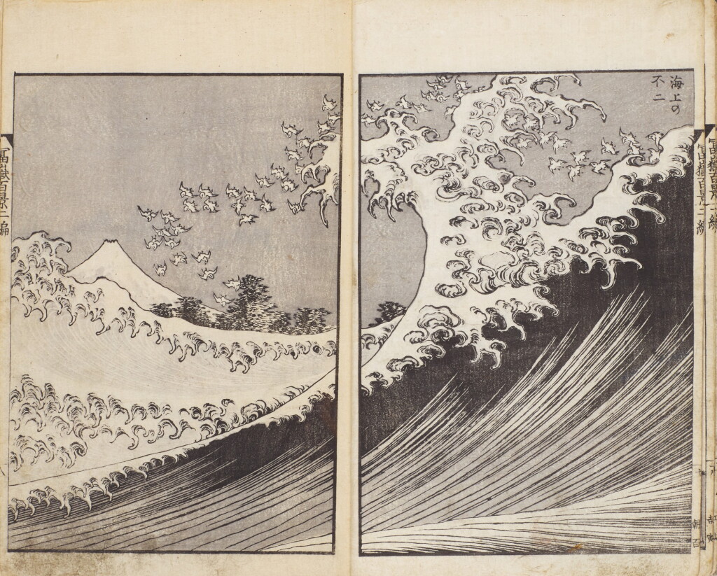 View full screen - View 1 of Lot 42. Katsushika Hokusai (1760-1849) Volume Two of One Hundred Views of Mount Fuji (Fugaku hyakkei), Edo period, 19th century.