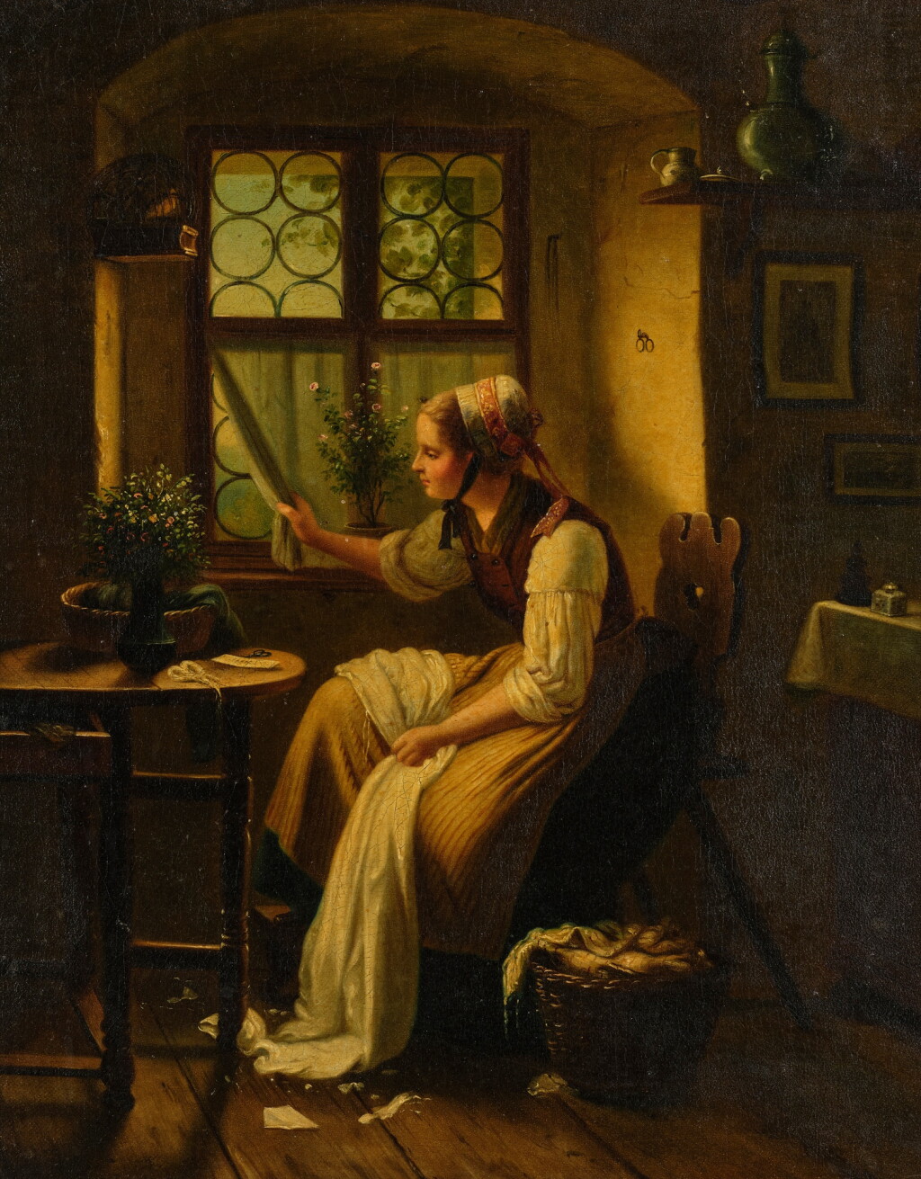 View full screen - View 1 of Lot 128. Mending the Linen.