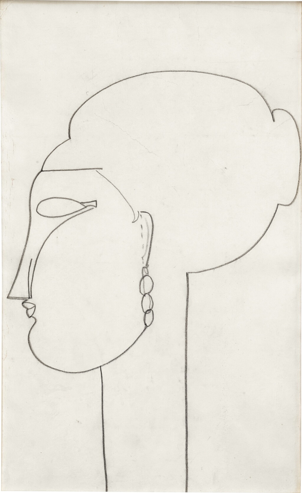 View full screen - View 1 of Lot 252. Amedeo Modigliani 亞美迪歐・莫迪里安尼 | Tête de profil 側面頭像.