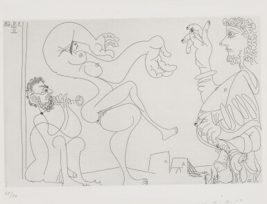 View full screen - View 1 of Lot 29. Danse du ventre dans le désert, avec spectateur bedonnant, from the 347 series.