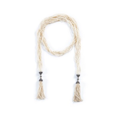 View full screen - View 1 of Lot 712. Collier Bayadère perles de semence et diamants | Seed pearl and diamond Bayadère necklace.