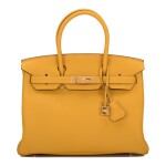 Hermès Jaune Ambre (Amber) Togo Birkin 30cm Gold Hardware