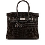 Graphite Shiny Niloticus Crocodile Birkin 30 Palladium Hardware, 2005