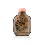 An Inside-Painted Rock-Crystal 'Birds and Flowers' Snuff Bottle By Wang Xisan, Dated Yimao Year, Corresponding to 1975 | 丁卯(1975年) 王習三作水晶內畫花鳥圖鼻煙壺 《丁卯秋末王習三作》款