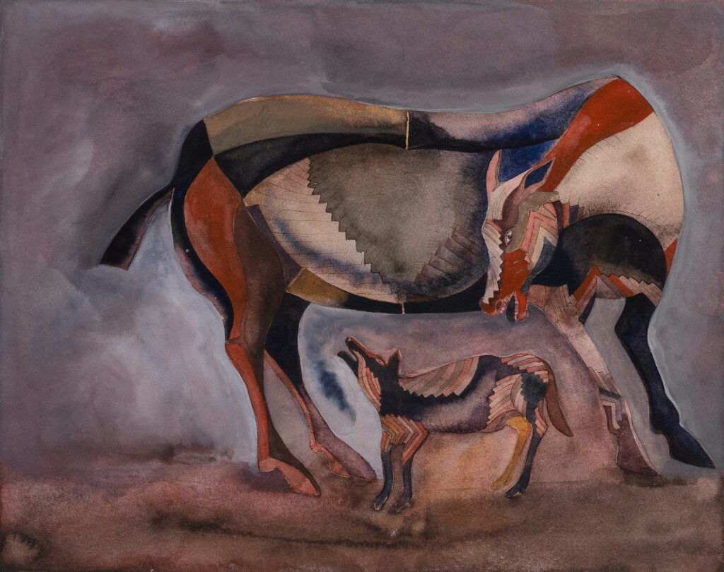 View full screen - View 1 of Lot 182. Vache et son veau.