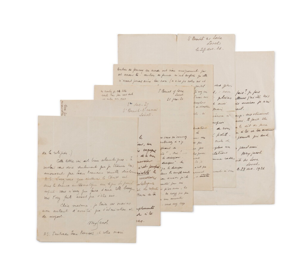 View full screen - View 1 of Lot 158. 5 lettres a.s. à Jean ou Andrée Tournaire, ainsi qu'à leur fils. 1925-1926. Avec une plaquette imprimée..