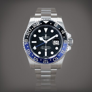 View full screen - View 1 of Lot 393. GMT-Master II 'Batman', reference 116710BLNR Montre bracelet à double fuseau horaire en acier avec date | Stainless steel dual time zone wristwatch with date and bracelet Vers 2018 | Circa 2018.