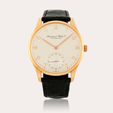 View full screen - View 1 of Lot 233. Jubilee Portugieser, Reference 5441 | A commemorative pink gold wristwatch | Circa 1993.