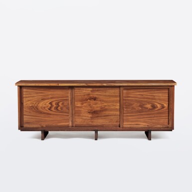 View full screen - View 1 of Lot 92. Triple Sliding Door Cabinet.