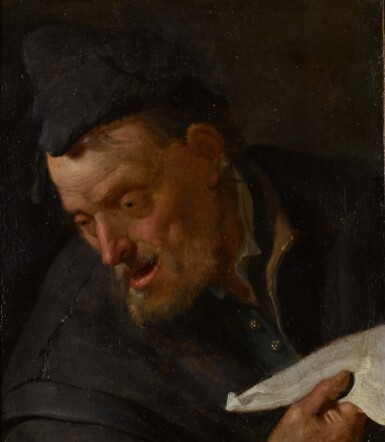 View full screen - View 1 of Lot 27. JACOB TOORENVLIET | Portrait of a man singing, bust-length.