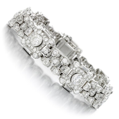 View full screen - View 1 of Lot 45. Diamond bracelet, 1930s.