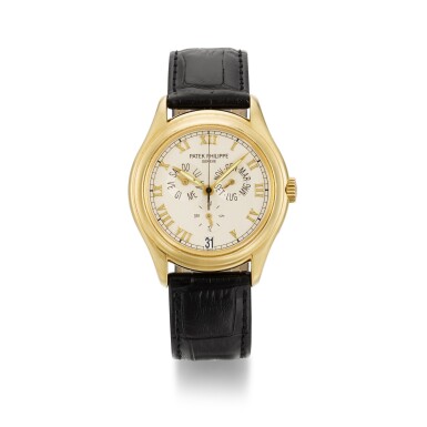 View full screen - View 1 of Lot 343. PATEK PHILIPPE | CALATRAVA, REF 5035J-011, YELLOW GOLD ANNUAL CALENDAR WRISTWATCH, MADE IN 1997.