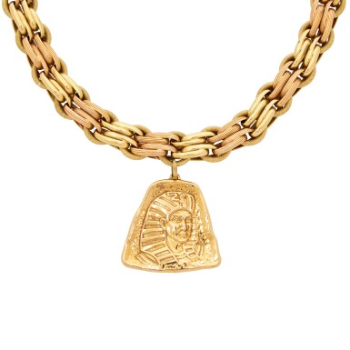 View full screen - View 1 of Lot 20. Wilt Chamberlain’s Personal Gold Necklace with Pendant.