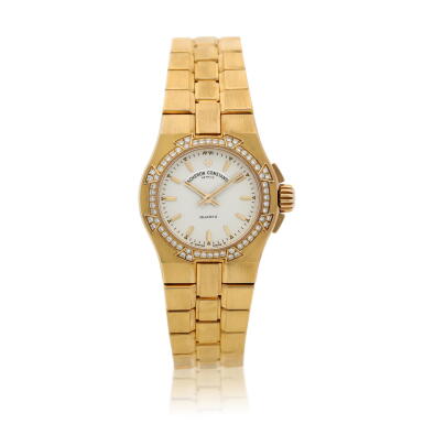 View full screen - View 1 of Lot 26. Reference 16550/423 Overseas A yellow gold and diamond-set bracelet watch, Circa 1996.