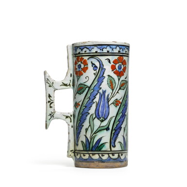 View full screen - View 1 of Lot 189. An Iznik polychrome pottery tankard, Turkey, circa 1590.