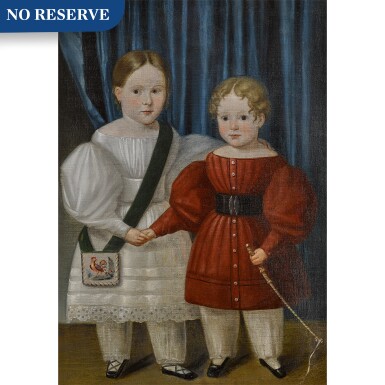View full screen - View 1 of Lot 154. Portrait of Young Girl and Boy.