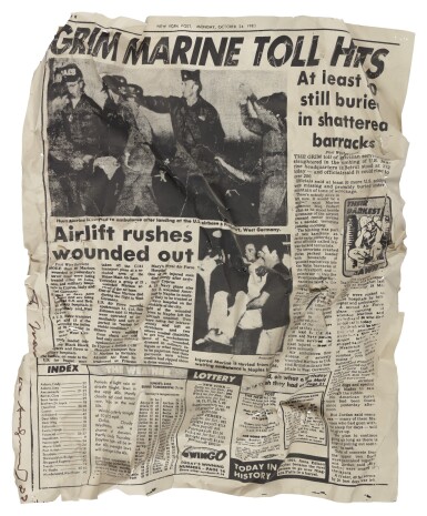 View full screen - View 1 of Lot 1045. ANDY WARHOL | UNTITLED (NEWSPAPER).