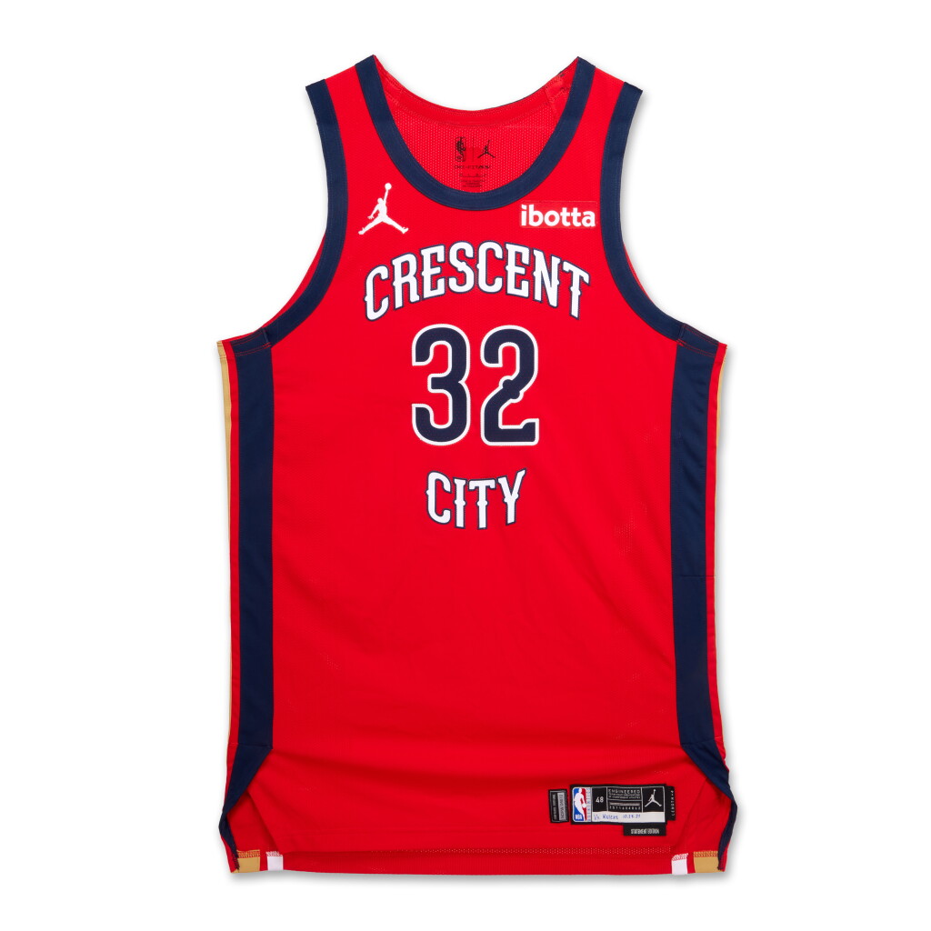 View full screen - View 1 of Lot 64. EJ Liddell ‘Rookie Debut’ New Orleans Pelicans 2023-2024 Game Worn Statement Edition Jersey .
