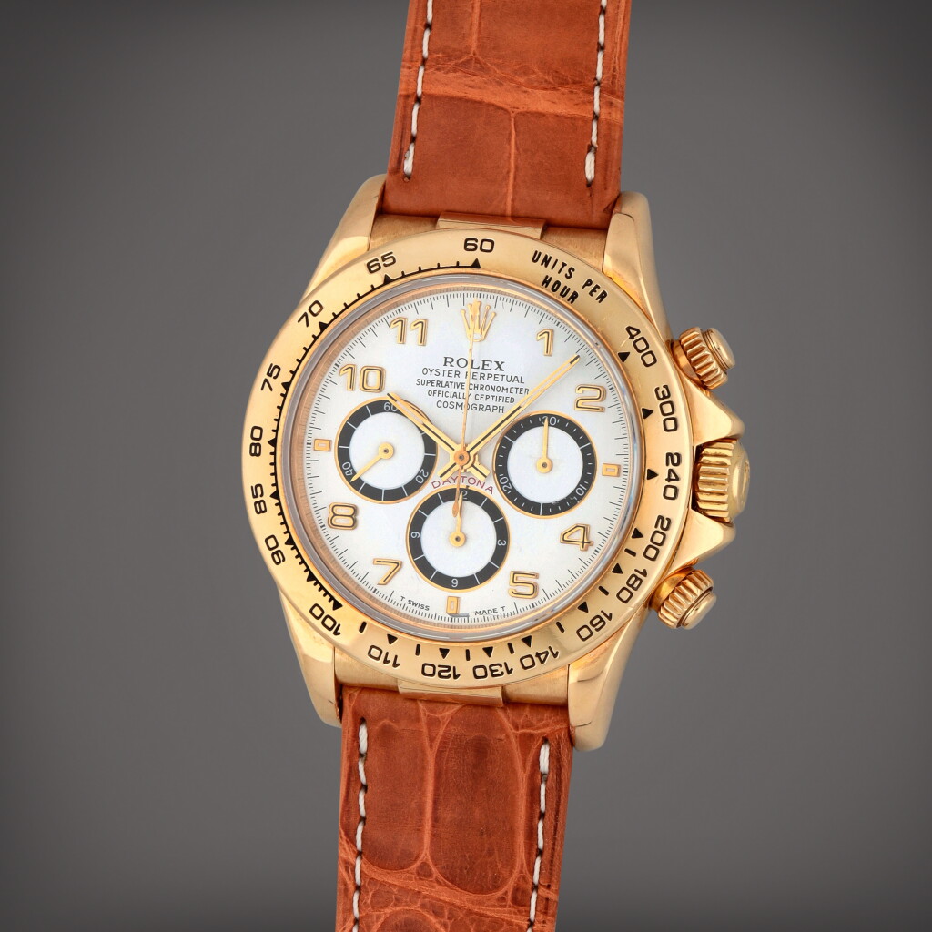 View full screen - View 1 of Lot 268. Daytona, Reference 16518 | A yellow gold chronograph wristwatch | Circa 1991.