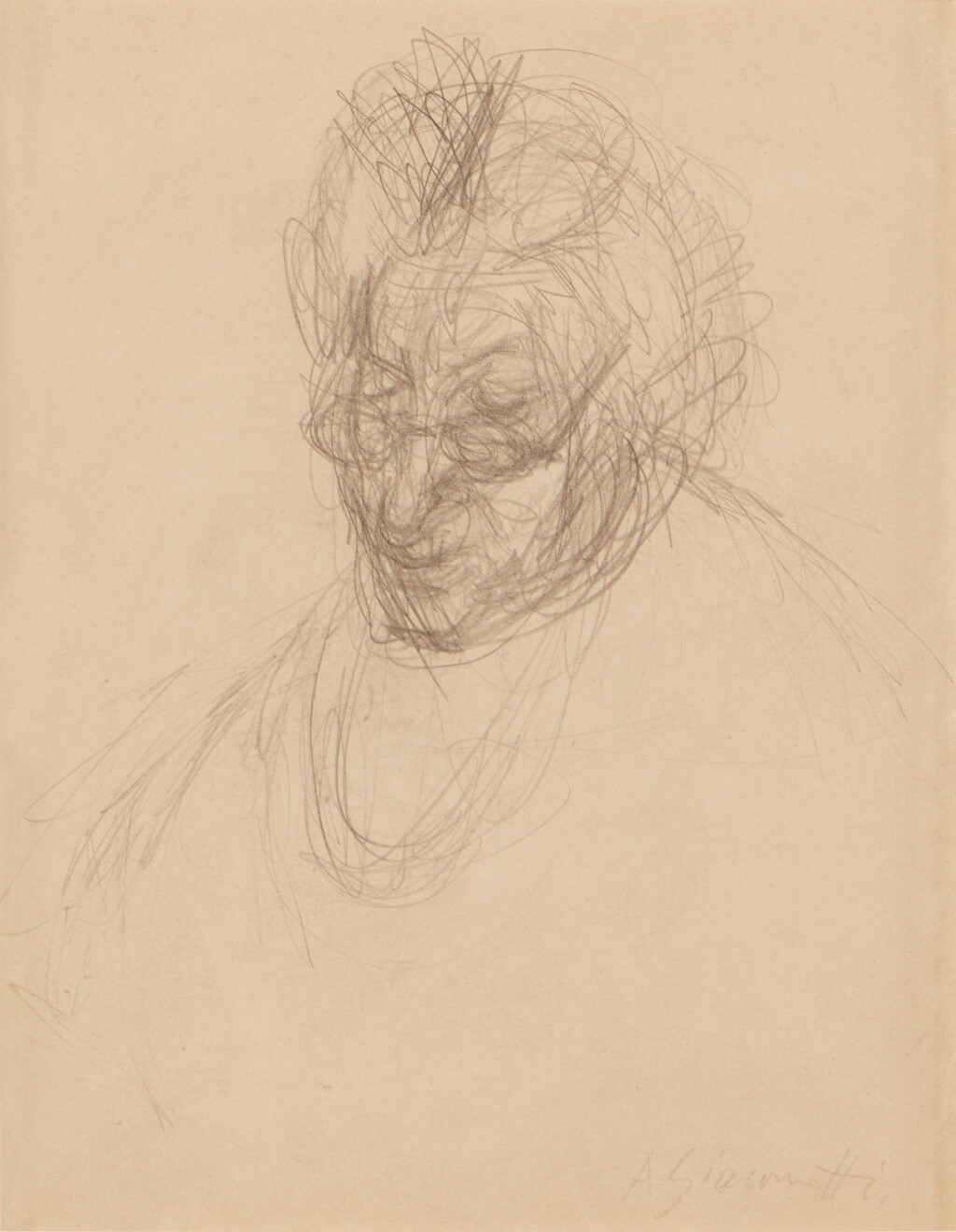 View full screen - View 1 of Lot 23. La mère de l'artiste (recto); Nature morte et animal fantastique (verso).