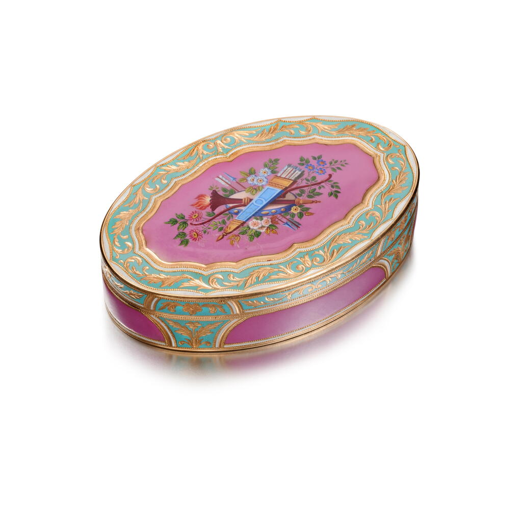 View full screen - View 1 of Lot 1100. A gold and enamel snuff box for the Ottoman market, Geneva, circa 1830.