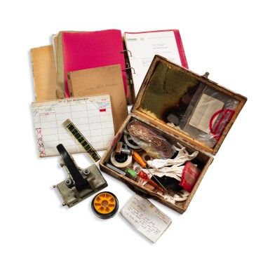 View full screen - View 1 of Lot 69. Valise de montage et divers autres documents provenant de la monteuse Michelle David..