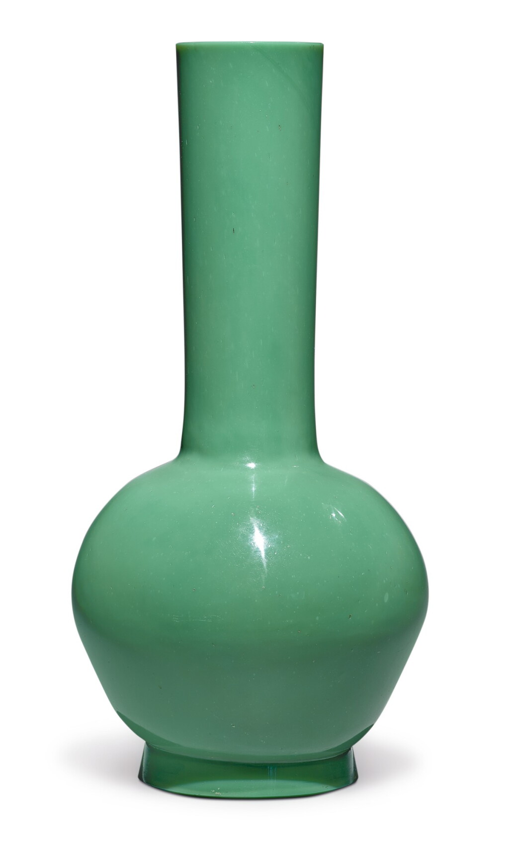 View full screen - View 1 of Lot 619. A green glass bottle vase, Qing dynasty, 18th / 19th century.