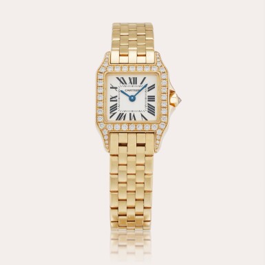 View full screen - View 1 of Lot 84. Reference 2699 Santos Demoiselle | A yellow gold and diamond-set bracelet watch, Circa 2006.