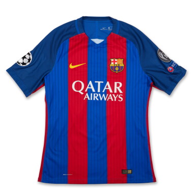 View full screen - View 1 of Lot 3. Lionel Messi “Remontada” FC Barcelona 2017 Champions League Match Worn Shirt | 1 Goal | Greatest Comeback in Champions League History.
