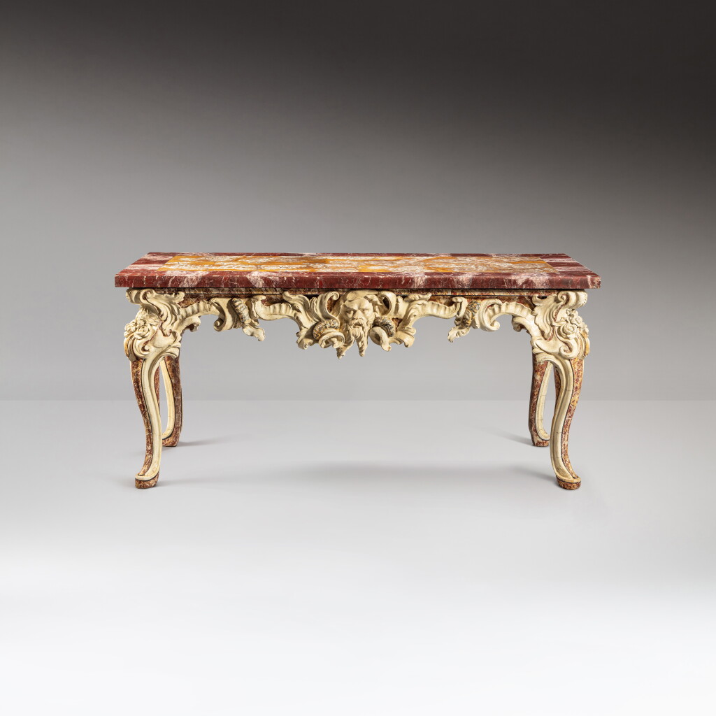 View full screen - View 1 of Lot 25. A German carved and painted centre table, circa 1740.