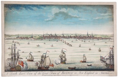 View full screen - View 1 of Lot 13. (Boston) — John Carwitham (engraver), and William Burgis (after) | An important and early view of Boston.