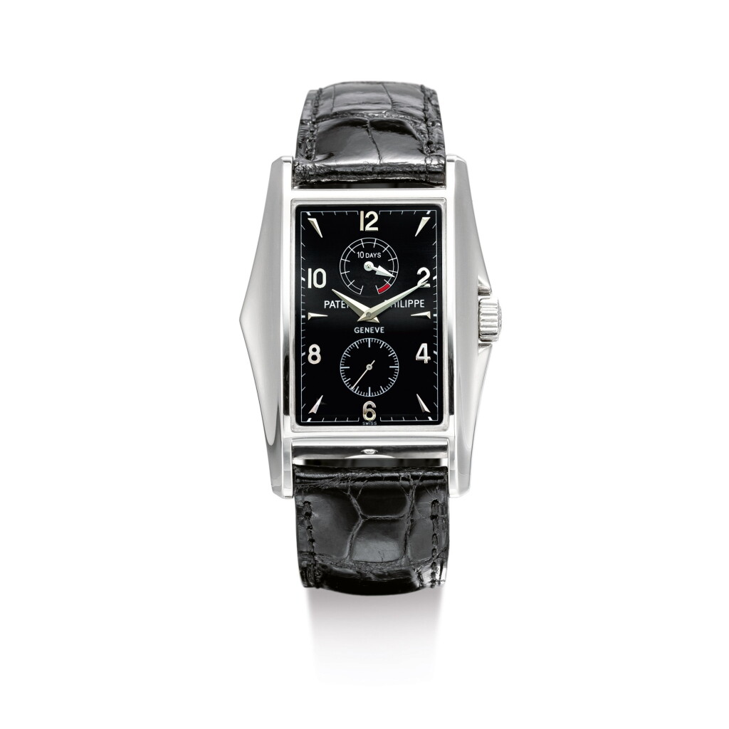 View full screen - View 1 of Lot 2042. PATEK PHILIPPE | REFERENCE 5100, A LIMITED EDITION PLATINUM WRISTWATCH WITH 10-DAY POWER RESERVE INDICATION, MADE TO COMMEMORATE THE NEW MILLENNIUM, MADE IN 2001 | 百達翡麗 | "型號5100 限量版鉑金腕錶,備十天動力儲存顯示,為慶祝千禧年而製,機芯編號3203662,錶殼編號4091236,2001年製".