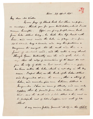 View full screen - View 1 of Lot 67. General C.G. Gordon | Autograph letter signed, on Stanley, Speke, the Great Lakes and the Nile, to Waller.