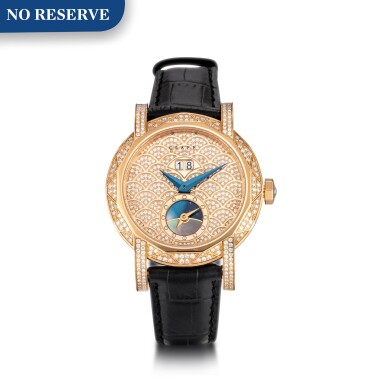 View full screen - View 1 of Lot 1076. 'Graff Star Automatic Icon' Reference GSA38PGDL, 12 Limited Edition Pink Gold and Diamond-Set Automatic Wristwatch with Date, Day and Night Indication Combined with Dual Time Function | 格拉夫| Graff Star Automatic Icon編號GSA38PGDL 12,限量版粉红金镶鑽石自動上鏈兩地時區腕錶備日期及晝夜顯示,約2010年製.