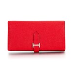 Rouge Garance Epsom Bearn Wallet Palladium Hardware, 2014 | 愛馬仕 Rouge Garance 紅色 Epsom 小牛皮 Bearn 錢包,配鍍鈀金屬件,2014年